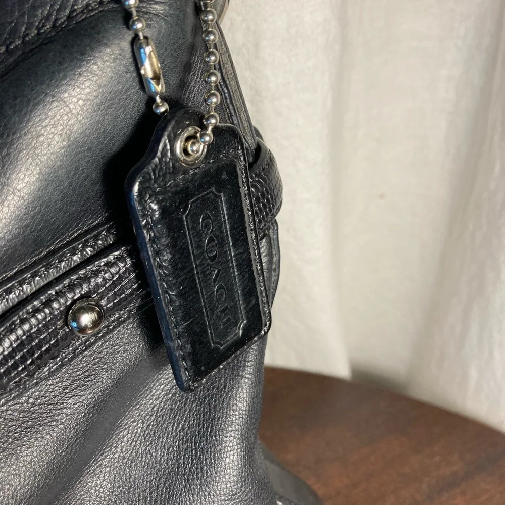 Coach Collette black Leather Hobo Bag purse